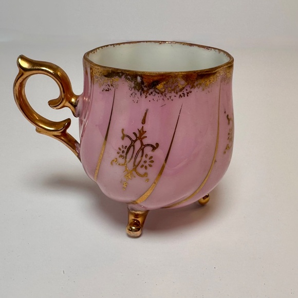Vintage Shafford Japan Mini Footed Cup • Pink & Gold Hand-Painted - Picture 3 of 4